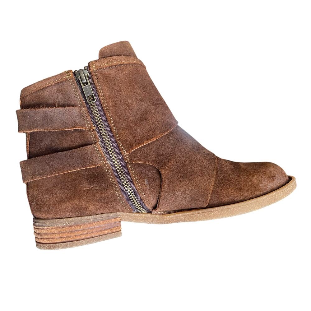 Born MORAGA Distressed Suede Booties Buckle Ankle Boot | Sz 9 Brown NEW - Picture 10 of 16